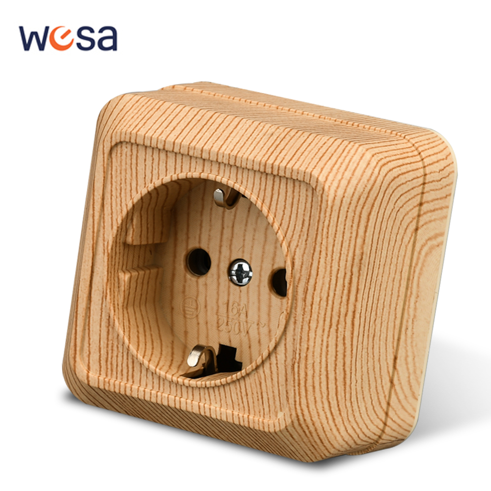 Outdoor Power Hub - WESA soket listrik permukaan dinding, kayu