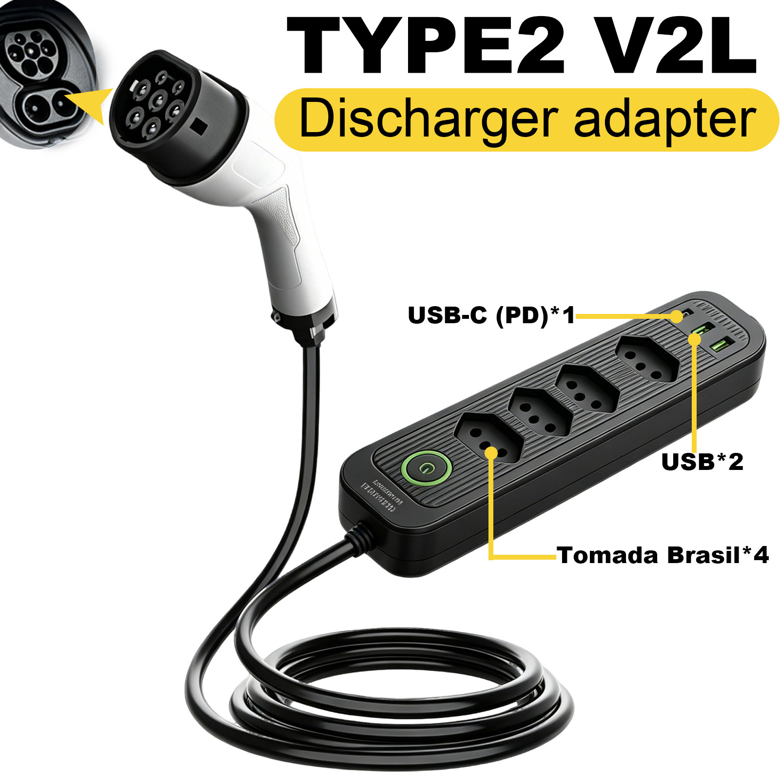 Outdoor Power Hub - Adaptor Pengisian Daya Tipe 2 V2L