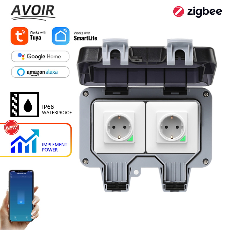 Outdoor Usb Power Outlet - Avoir Tuya Zigbee soket listrik IP66,