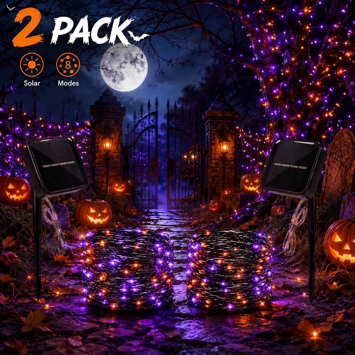 Outdoor Power Pack - 2 Paket Lampu String LED Tenaga