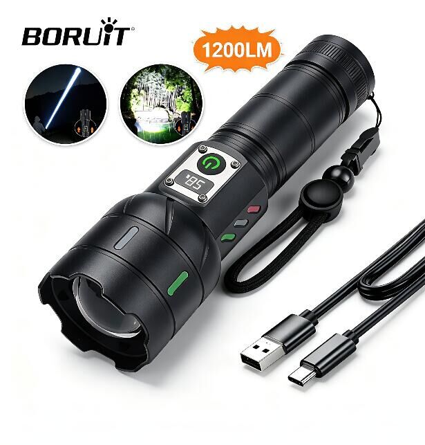 Outdoor Power Meter Bike - BORUiT A15 Senter dengan Layar Daya