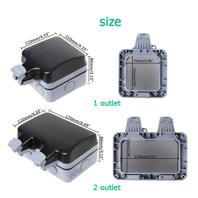 EU KR Soket Tahan Air Dinding  - Outdoor Power Hub ulasan dan harga