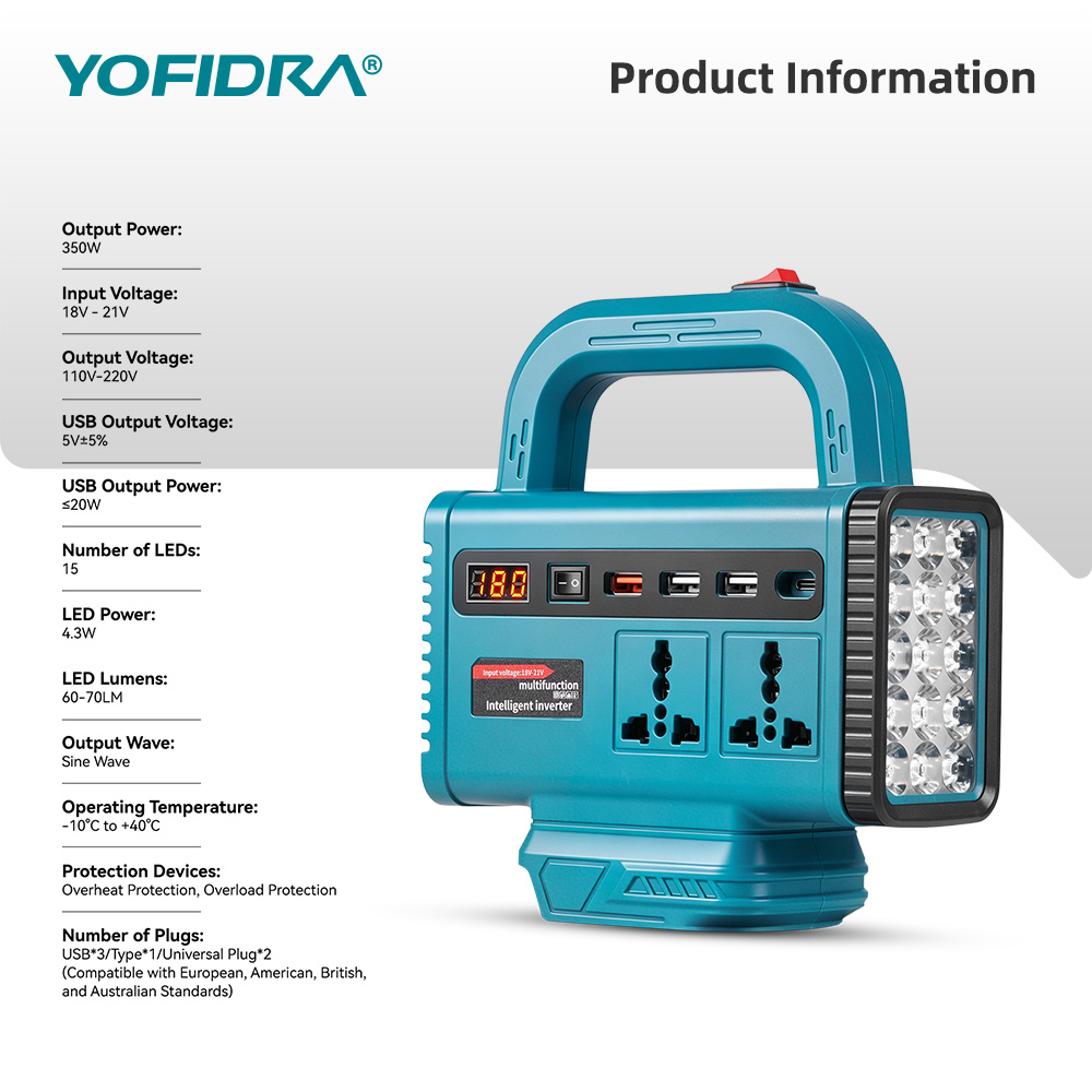 YOFIDRA 220V Inverter Daya Por - Outdoor Usb Power Adapter ulasan dan harga
