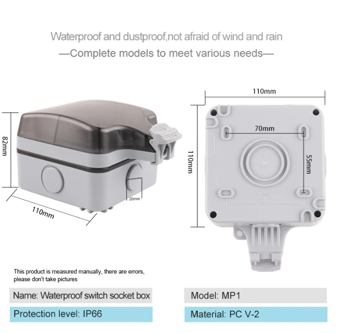 IP66 Standar EU Gaya Jerman Ta - Outdoor Usb Power Outlet ulasan dan harga