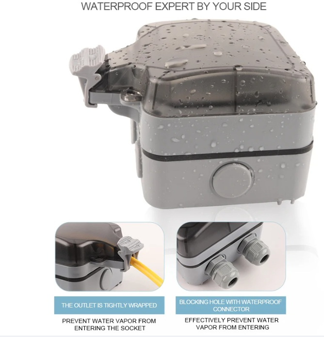 IP66 Standar EU Gaya Jerman Ta - Outdoor Usb Power Outlet ulasan dan harga