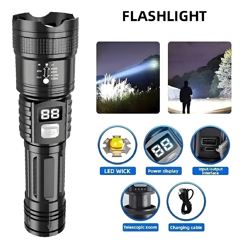 Senter Led Daya Tinggi 100000, - Outdoor Power Meter Bike ulasan dan harga